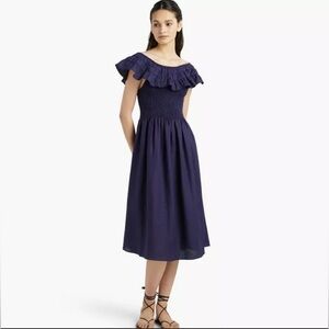 Hill House Home Akila Navy Linen Dress Small S